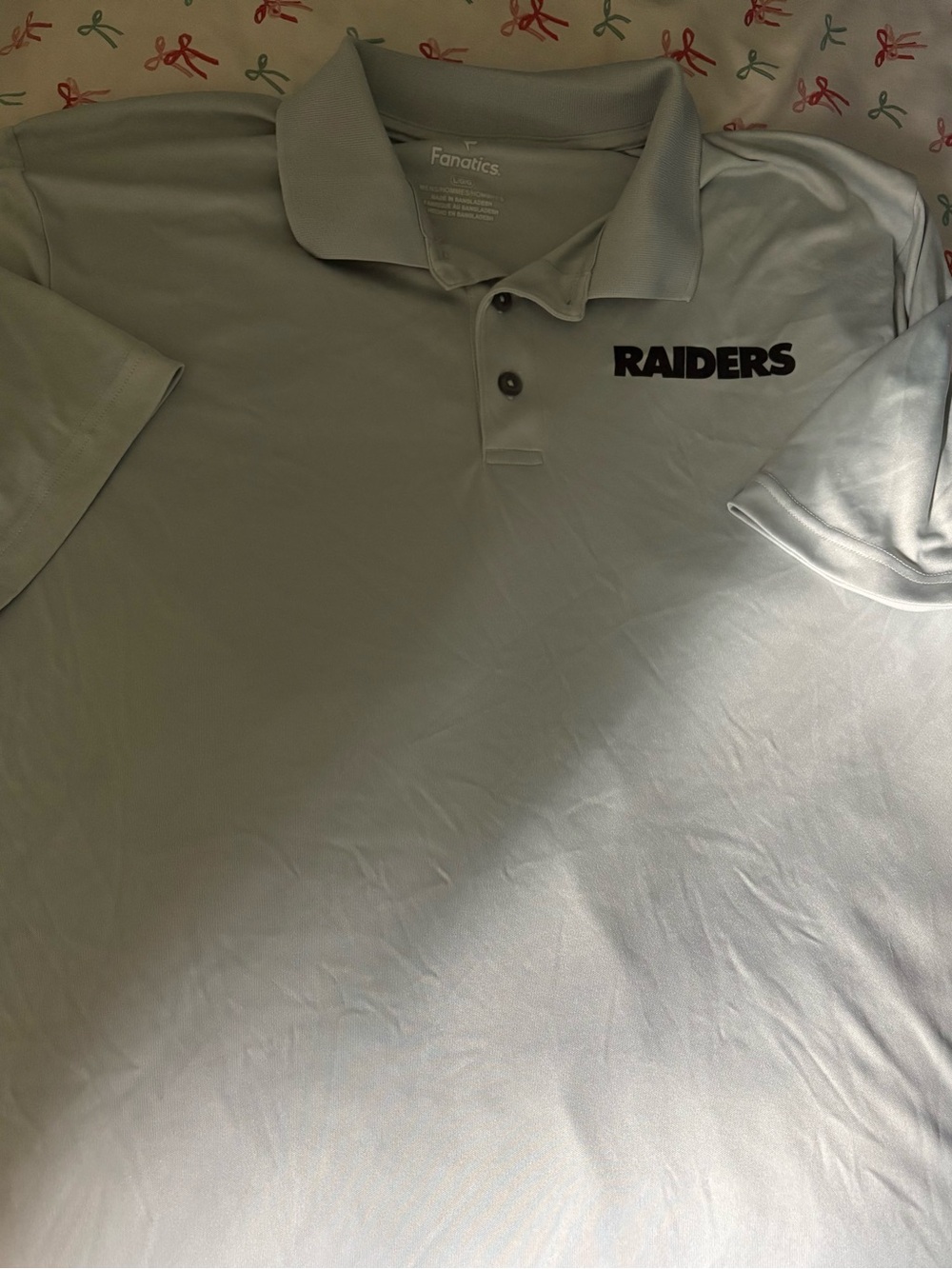 Fanatics Raiders Light Silver/Gray Polo with Chest Logo